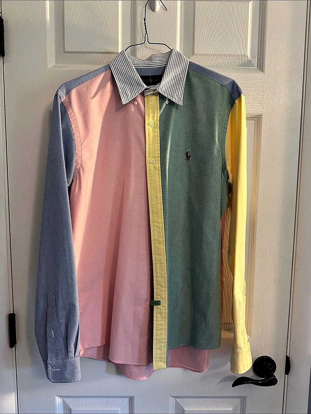 Ralph Lauren Classic Fit Color Block Button Down Size Medium Like New